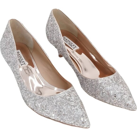Badgley Mischka Madison II Champagne Glitter Pumps Women's US 8 - Picture 4 of 6
